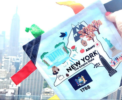 New York State Tag Toy Crinkle Square That Teaches Facts