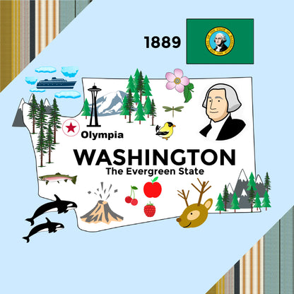 Washington State Tag Toy Crinkle Square That Teaches Facts