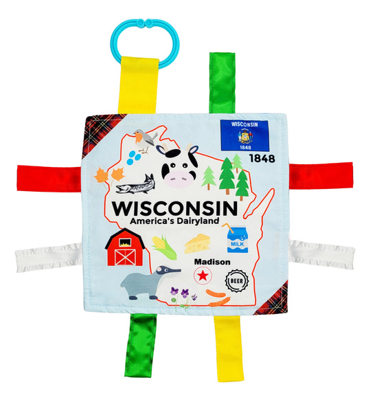 Wisconsin State Tag Toy Square That Teaches Fun Facts